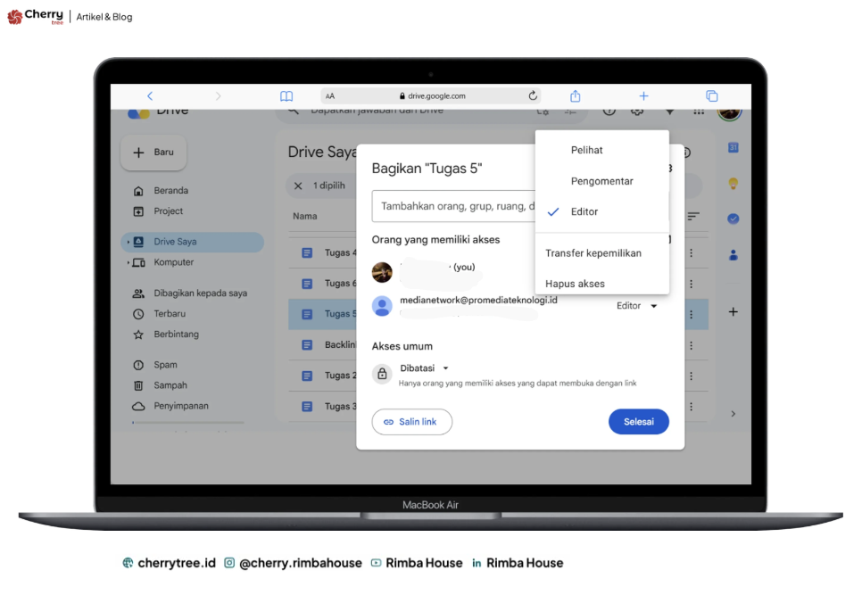 Cara Mengatur Akses Link Google Drive