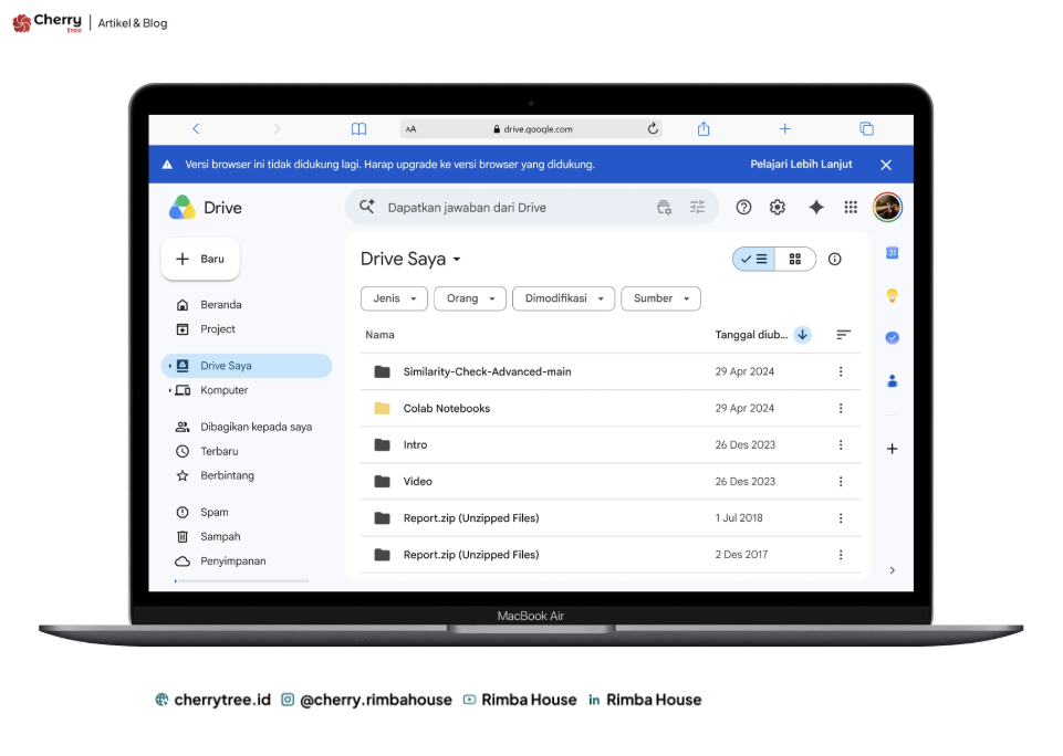 cara menggunakan google drive di laptop