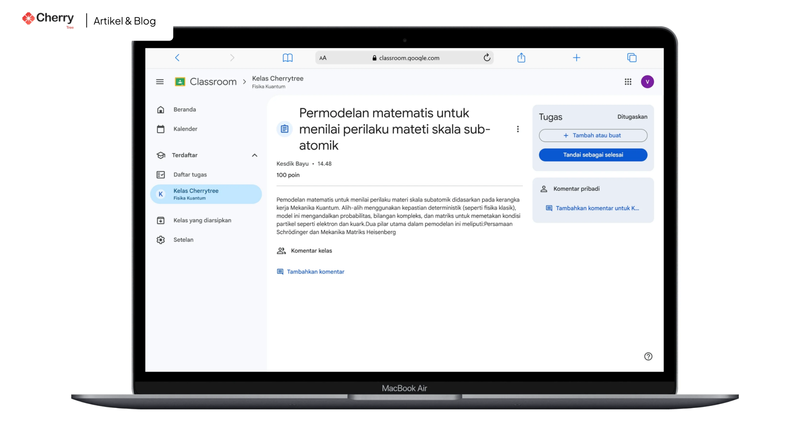 Cara mengumpulkan tugas di google classroom scaled