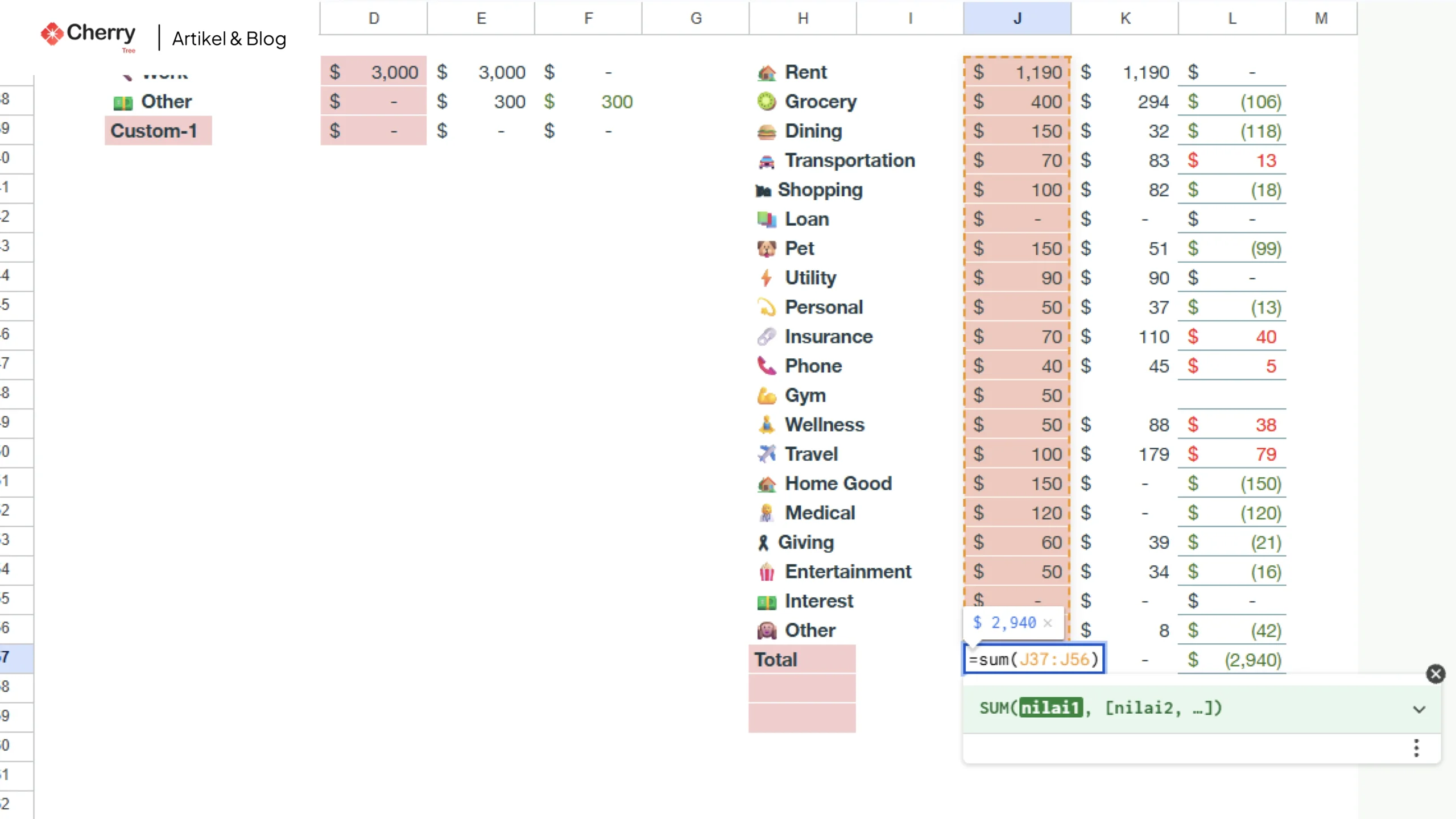Mengetik Rumus di Google Spreadsheet Secara Langsung
