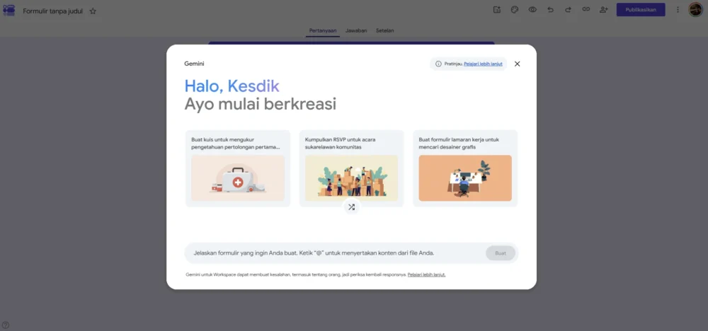 Promt Membuat Formulir Di Google Form